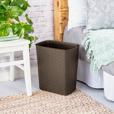 2 of 2:Sterilite Weave 5.8 Gal. Plastic Home/Office Wastebasket Trash Can, Espresso 