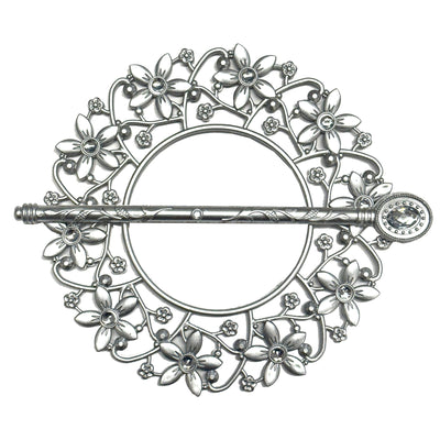 1 of 2:Floral Vines Decorative One Pair Window Curtain Tieback, Silver 