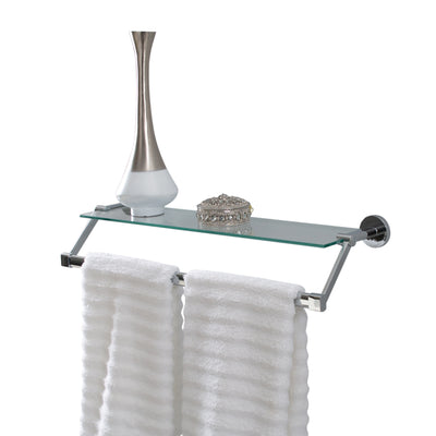 2 of 4:Neu Home Hanging Glass Shelf with Towel Bar 