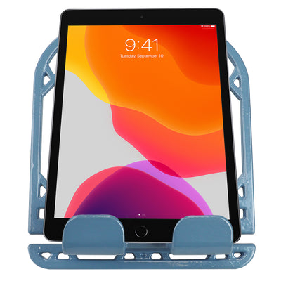 7 of 9:Home Basics Iris Collection Cast Iron Tablet and Cookbook Holder Stand, Slate Blue 