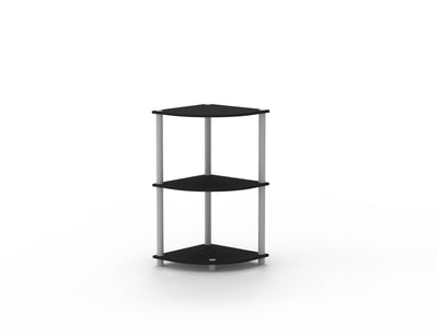 1 of 1:Home Basics 3 Tier Wood Corner Shelf, Black 