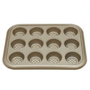 2 of 5:Home Basics Aurelia Non-Stick 12-Cup Carbon Steel Cookie Sheet, Gold 