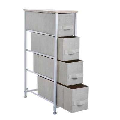 1 of 2:Simplify 4 Drawer Narrow Storage Chest in Beige 