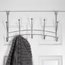 4 of 5:Home Basics Shelby 5 Hook Over the Door Hanging Rack, Silver 