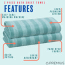 37 of 40:PREMIUS 2 Pack Stripes 100% Cotton Yarn Dyed Bath Sheet Towel, 32x64 Inches 