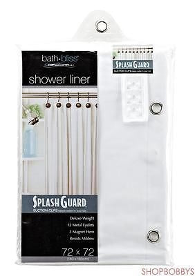 2 of 3:Bath Bliss Splash Guard Shower Liner in White 