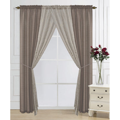 1 of 4:PREMIUS Flame 6 Piece Window Panel Set, 38x84 Inches 