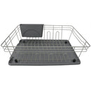3 of 4:Home Basics Contempo - Escurreplatos de 3 piezas, color gris 