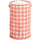 3 of 4:Bac de rangement rond en tissu iDesign Dot avec poignées, corail, 38 x 38 x 61 cm 