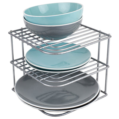 1 of 6:Home Basics Heavy Weight Vinyl Coated Steel Corner Shelf, Silver 