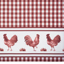 2 of 2:Barnyard Window Curtain Tier Pair and Valance Set - 58x24 - Burgundy 