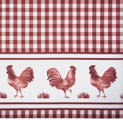 2 of 2:Barnyard Window Curtain Tier Pair and Valance Set - 58x24 - Burgundy 
