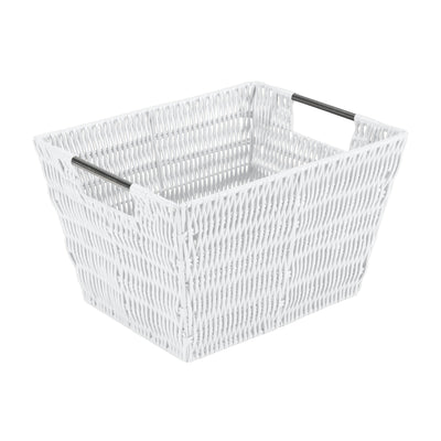 1 of 4:Panier de rangement en rotin Simplify de taille moyenne, blanc 