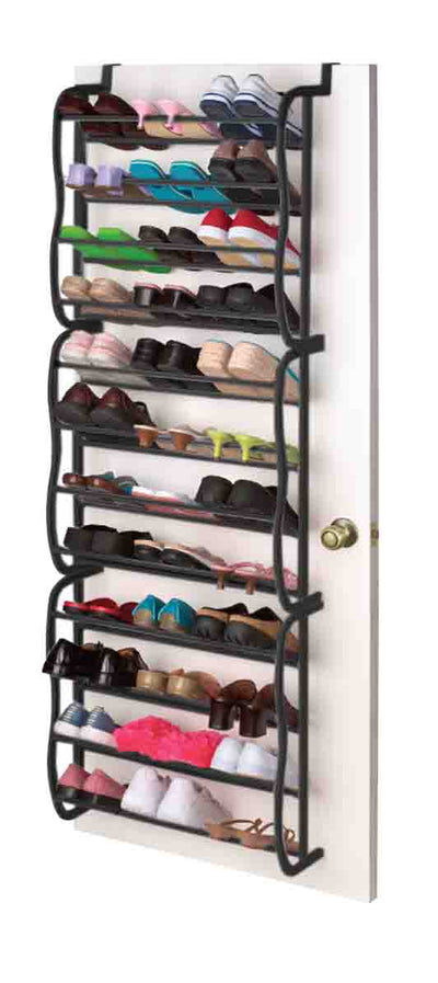 1 of 4:Home Basics 36 Pair Over the Door Steel Shoe Rack, Black 