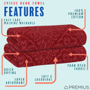 22 of 23:PREMIUS 2 Pack Damask 100% Cotton Yarn Dyed Hand Towel, 16x28 Inches 