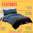 2 of 10:Parure de lit 3 pièces en microfibre infroissable PREMIUS Leo, bleu marine et doré 