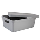 2 of 4:Boîte de rangement Vinto moyenne avec couvercle, gris 
