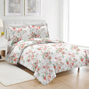 1 of 10:Ensemble de courtepointe infroissable en microfibre PREMIUS Jennifer, 3 pièces, blanc, rouge et vert 