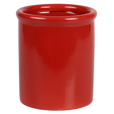 2 of 4:Pot à ustensiles en céramique émaillée Home Basics, rouge 