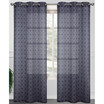 5 of 5:Carmen 2 Pack Morrocan Sheer Grommet Window Panel, 2-38x84 Inches 