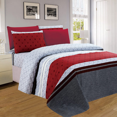 3 of 4:Ensemble de draps en microfibre infroissable imprimé PREMIUS Ruby  