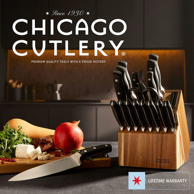 6 of 6:Chicago Cutlery Insignia Triple Rivet Poly 18 Piece Kitchen Knife Block Set 