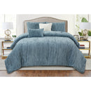 2 of 4:Sorrel 5 Piece Oversized Chenile Corduroy Comforter Set 