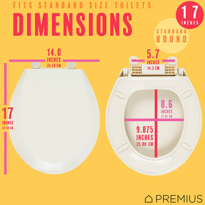 13 of 14:PREMIUS Slow Close Beveled Plastic Toilet Seat, Standard Round, 17 Inches 