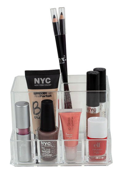 2 of 6:Home Basics Compact Shatter-Resistant Plastic Cosmetic Organizer, Clear 