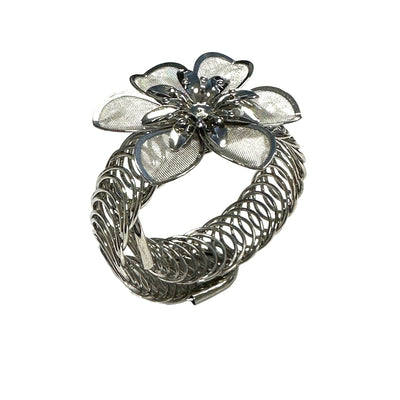 2 of 2:Daffodil Decorative One Piece Window Curtain Tieback, Silver 