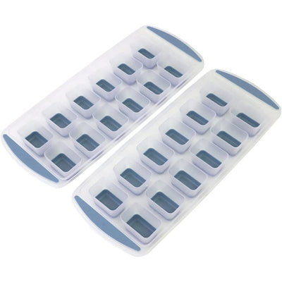 1 of 4:Home Basics Square Plastic Ice Cube Tray, Pack of 2, Colors May Vary 