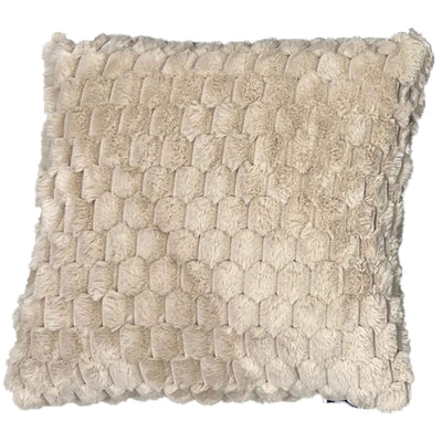 3 of 6:EClair Honeycomb Faux Fur Decorative Throw Pillow, 20x20 Inches 