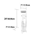 6 of 6:Home Basics Free Standing Dispensing Toilet Paper Holder with Built-in Accessory Tray, Silver 