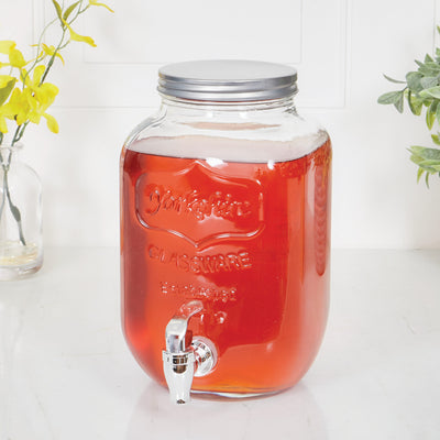 2 of 2:Home Basics Yorkshire Sun Tea Glass Beverage Dispenser, Clear, 4 Liter (1 Gallon) 