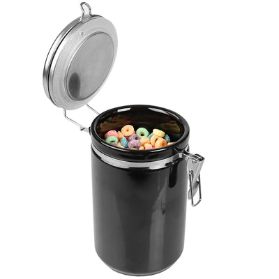 2 of 4:Home Basics 45 oz. Canister with Stainless Steel Top, Black 