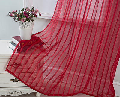 21 of 31:Gretchen Striped Rod Pocket Window Panel with Attached Valance, 54x90 Inches 