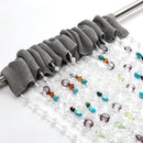 4 of 6:Bohemia Beaded Waterfall Valance, Gray-Multi, 40x25 Inches 