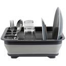 3 of 6:Home Basics Estante para platos plegable de silicona y plástico de fácil almacenamiento, gris 