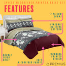 2 of 10:PREMIUS Scarlett 3 Piece Microfiber Wrinkle-Free Quilt Set, Brick-Gray-Beige 