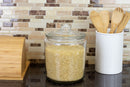 4 of 5:Home Basics Renaissance Collection Large Glass Jar with Easy Grab Knob Handles, Clear 