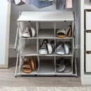 3 of 4:Simplify 9 Grid Collapsible Shoe Rack in Grey 
