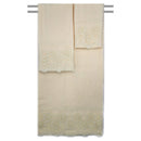 1 of 7:Ensemble de 3 serviettes de bain décoratives en coton brodées florales Florentina 