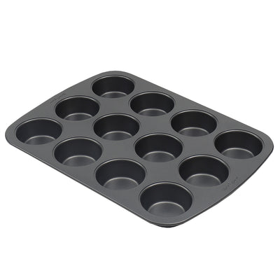 1 of 5:Moule à muffins antiadhésif en acier Baker's Secret Essentials de 12 tasses 