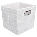 3 of 4:Home Basics Ikat - Papelera de almacenamiento plegable no tejida con asa con ojal, color gris 