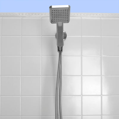 4 of 4:Home Basics Ultimate ShowerBliss - Masajeador de ducha de mano cuadrado de función única, Chome 
