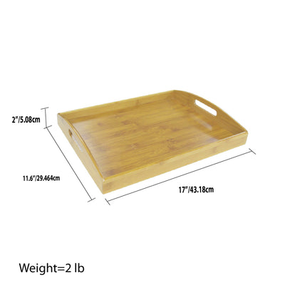 6 of 6:Bandeja para servir de bambú Home Basics - 17,25x11,75x2,18 