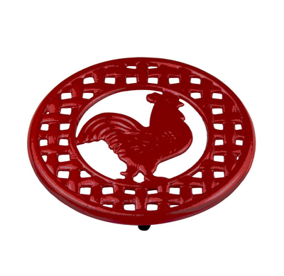 1 of 3:Home Basics Salvamanteles de gallo de hierro fundido 