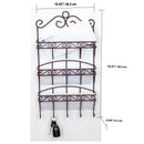3 of 3:Home Basics Scroll Collection 3 Tier Steel Letter Rack Organizer, Bronze 