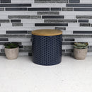 4 of 4:Petit pot en céramique nid d'abeille Home Basics, bleu marine 