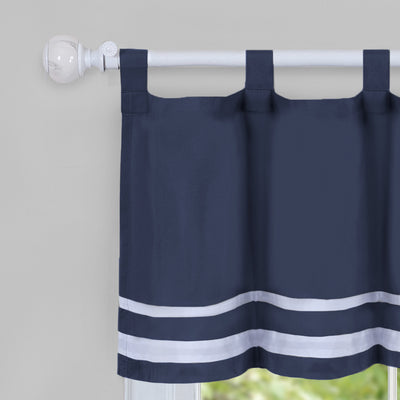 2 of 2:Dakota Window Curtain Tier Pair and Valance Set - 58x24 - Navy 